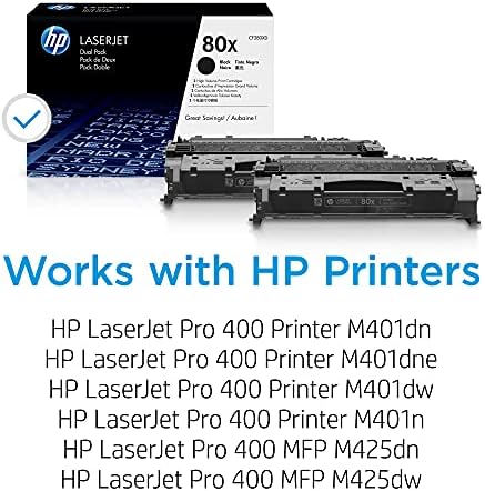 HP 80X מחסניות טונר שחורות בעלות תשואה גבוהה | עובד עם HP Laserjet Pro 400 M401 Series, HP Laserjet Pro 400